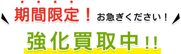 期間限定！お急ぎください！強化買取中！！