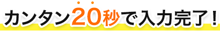 カンタン20秒で入力完了！