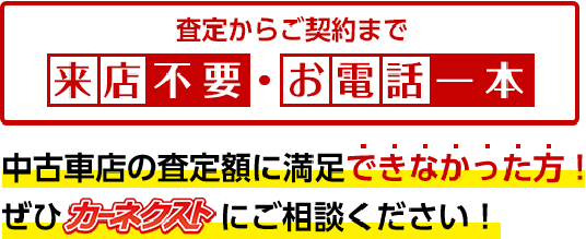 査定からご契約まで来店不要・お電話一本